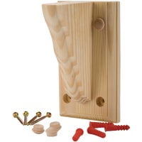 Waddell Manufacturing Shelf Bracket with Backplate - Unfinished, Natural - 3/4", Multicolor