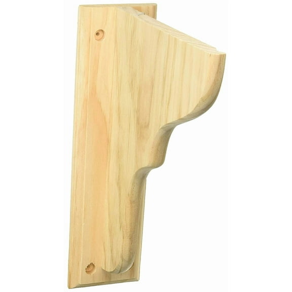 Waddell 9-3/4 In. D. x 13 In. H. Natural Wood Shelf Bracket with Backplate