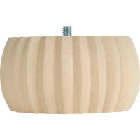 2" x 4" Unfinished Reeded Hardwood Bun Foot