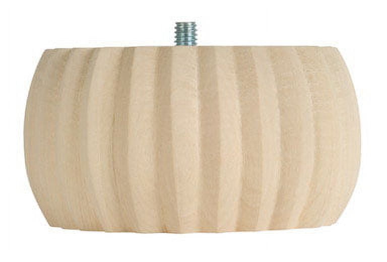 2" x 4" Unfinished Reeded Hardwood Bun Foot