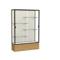 thumbnail image 1 of Waddell 2074PB-BZ-AK Reliant 48 x 72 x 16 in. Autumn Oak Veener Base Floor Display Case with 4 ft. Length, Plaque Back - Dark Bronze, 1 of 1