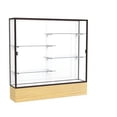 thumbnail image 1 of Waddell 2076WB-BZ-LV Reliant 72 x 72 x 16 in. Light Oak Vinyl Base Floor Display Case with 6 ft. Length, White Back - Dark Bronze, 1 of 1