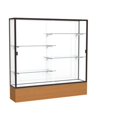 thumbnail image 1 of Waddell 2076WB-BZ-MK Reliant 72 x 72 x 16 in. Carmel Oak Base Floor Display Case with 6 ft. Length, White Back - Dark Bronze, 1 of 1
