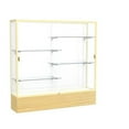 thumbnail image 1 of Waddell 2076WB-GD-LV Reliant 72 x 72 x 16 in. Light Oak Vinyl Base Floor Display Case with 6 ft. Length, White Back - Champagne Gold, 1 of 1