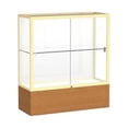 thumbnail image 1 of Waddell 2281WB-GD-MK Reliant 36 x 40 x 14 in. Carmel Oak Base Counter Display Case, White Back - Champagne Gold, 1 of 1