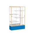 thumbnail image 1 of Waddell 374MB-GD-RY Spirit 48 x 72 x 16 in. Royal Blue Base Floor Display Case with 4 ft. Length, Mirror Back - Champagne Gold, 1 of 7