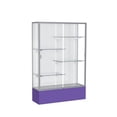 thumbnail image 1 of Waddell 374PB-GD-PE Spirit 48 x 72 x 16 in. Purple Base Floor Display Case with 4 ft. Length, Plaque Back - Champagne Gold, 1 of 7