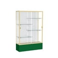 thumbnail image 1 of Waddell 374WB-BZ-FG Spirit 48 x 72 x 16 in. Forest Green Base Floor Display Case with 4 ft. Length, White Back - Dark Bronze, 1 of 7