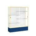 thumbnail image 1 of Waddell 375WB-GD-NY Spirit 60 x 72 x 16 in. Navy Base Floor Display Case with 5 ft. Length, White Back - Champagne Gold, 1 of 7