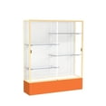 thumbnail image 1 of Waddell 375WB-GD-OR Spirit 60 x 72 x 16 in. Orange Base Floor Display Case with 5 ft. Length, White Back - Champagne Gold, 1 of 7