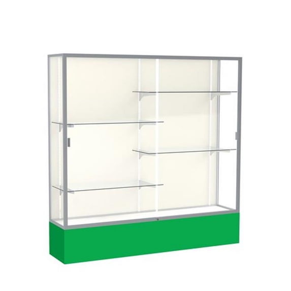 Waddell 376PB-SN-KG Spirit 72 x 72 x 16 in. Kelly Green Base Floor Display Case with 6 ft. Length, Plaque Back - Satin