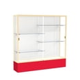 thumbnail image 1 of Waddell 376WB-GD-RD Spirit 72 x 72 x 16 in. Red Base Floor Display Case with 6 ft. Length, White Back - Champagne Gold, 1 of 7