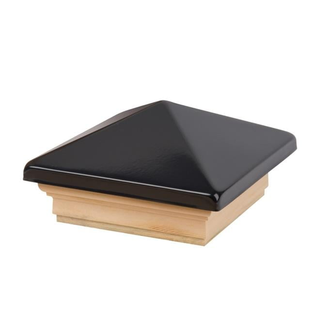 Waddell 4" Black Prefinished Pine Pyramid Exterior Post Top