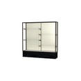 thumbnail image 1 of Waddell 573PB-BZ-BM Monarch 72 x 72 x 16 in. Black Marble Base Lighted Floor Display Case, Plaque Back - Dark Bronze, 1 of 7