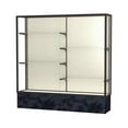 thumbnail image 1 of Waddell 573PB-BZ-SS Monarch 72 x 72 x 16 in. Silver Swirl Base Lighted Floor Display Case, Plaque Back - Dark Bronze, 1 of 7