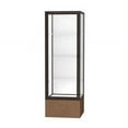 thumbnail image 1 of Waddell 575WB-BZ-BS Monarch 24 x 72 x 24 in. Beige Stone Base Lighted Floor Display Case, White Back - Dark Bronze, 1 of 7