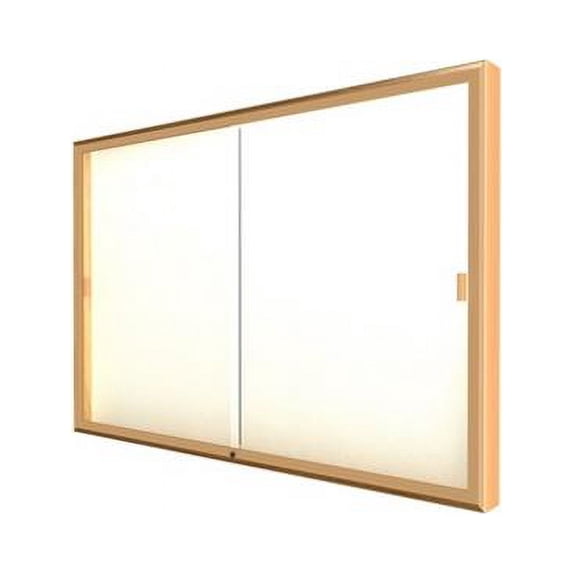 Waddell 88-4872PB-GD Legacy 72 x 48 x 4 in. Gold Trim Wall Display Case, Plaque Back - Autumn Oak