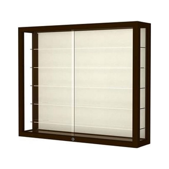 Waddell 8903M-PB-W Heirloom 36 x 30 x 8 in. Wall Case Hardwood with 5 Shelves, Plaque Back - Danish Walnut