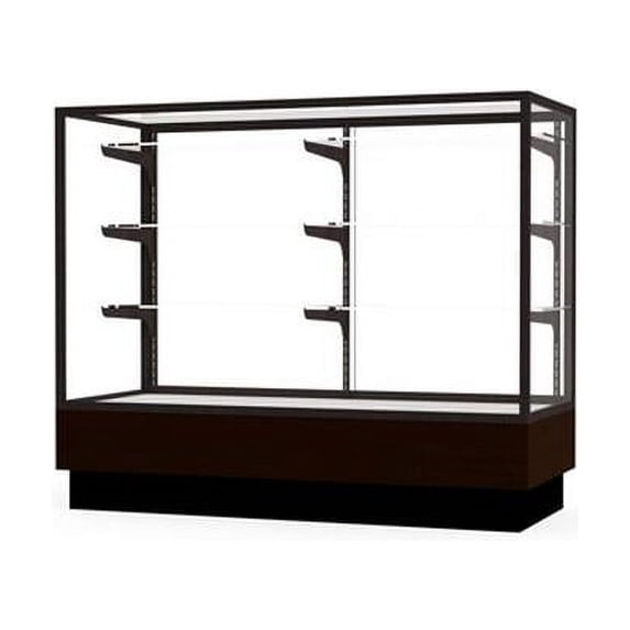 Waddell Merchandiser 48"W x 40"H x 20"D Counter Case, Dk. Bronze Finish, Walnut Base