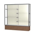 thumbnail image 1 of Waddell 573PB-SN-BS Monarch 72 x 72 x 16 in. Beige Stone Base Lighted Floor Display Case, Plaque Back - Satin, 1 of 7