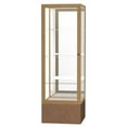 thumbnail image 1 of Waddell 576WB-GD-BS Monarch 24 x 72 x 24 in. Beige Stone Base Unlighted Floor Display Case, White Back - Champagne Gold, 1 of 7