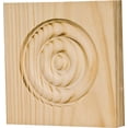 thumbnail image 1 of Waddell RTB35OAK Trim Block, 3-3/4 in H, 3-3/4 in W, Rosette Pattern, Oak Wood, 1 of 3