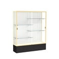 thumbnail image 1 of Waddell 375WB-GD-BK Spirit 60 x 72 x 16 in. Black Base Floor Display Case with 5 ft. Length, White Back - Champagne Gold, 1 of 7