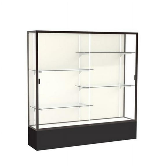 Waddell 376PB-BZ-BK Spirit 72 x 72 x 16 in. Black Base Floor Display Case with 6 ft. Length, Plaque Back - Dark Bronze