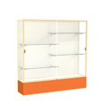 thumbnail image 1 of Waddell 376PB-GD-OR Spirit 72 x 72 x 16 in. Orange Base Floor Display Case with 6 ft. Length, Plaque Back - Champagne Gold, 1 of 7