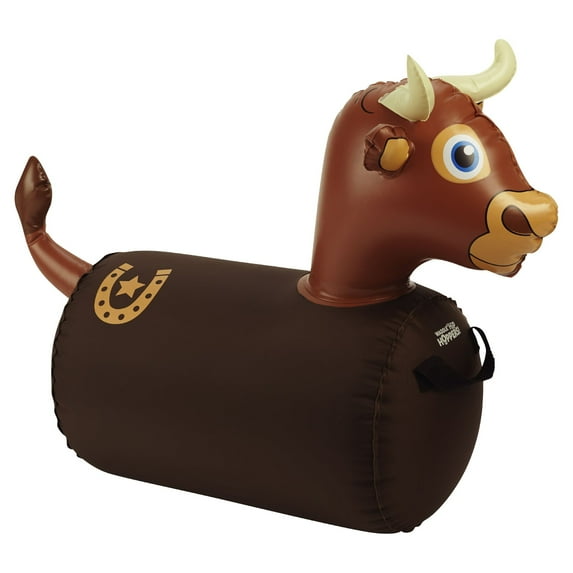 Waddle Brown Bull Hip Hopper Inflatable Hopping Animal Bouncer, 85 lbs, Ages 2+