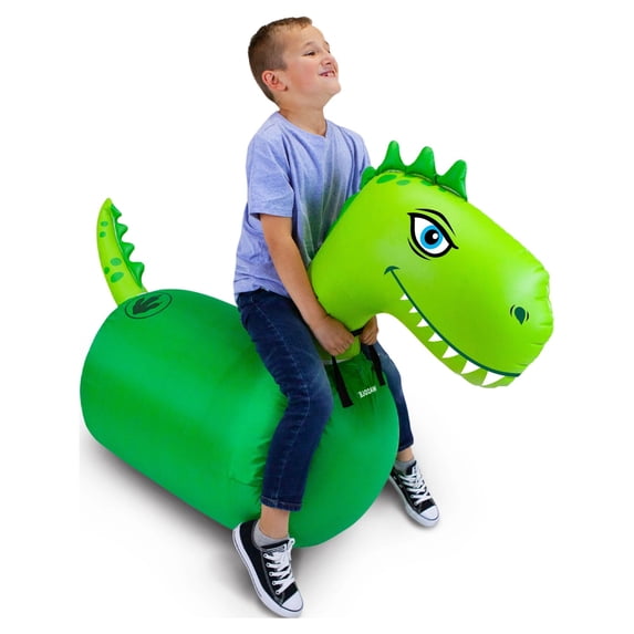 Waddle Large Green Dino Hip Hopper Inflatable Hopping Animal Bouncer, 250lbs , Ages 5+