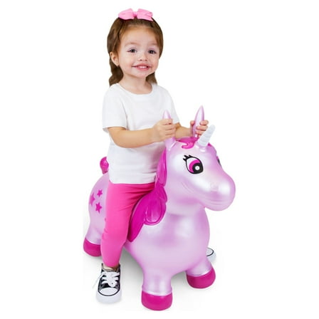 Waddle Pink Unicorn Inflatable Bouncer Ride on