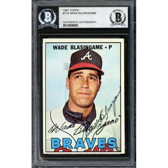 Wade Blasingame Autographed 1967 Topps Card #119 Atlanta Braves Beckett BAS #12409503
