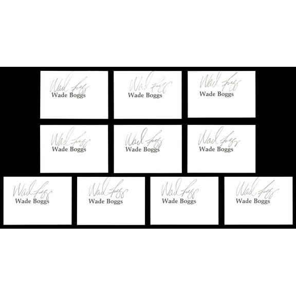 Wade Boggs Autographed 10 Count Lot of 2.5x3.5 Index Cards Boston Red Sox 237572