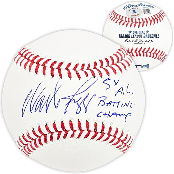 Wade Boggs Autographed Official MLB Baseball Boston Red Sox "5x AL Batting Champ" Beckett BAS Witness 215040