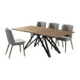 thumbnail image 1 of Wade Mid-Century Walnut Wood 5-Piece Dining Set, 1 of 7