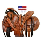 Wade Saddle Western Ranch Roping Pleasure Horse Floral Tooled Leather 18 17 16 15 With Headstall Breast Collar & Reins | Free Shipping