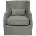 thumbnail image 1 of Wade Swivel Lounge Chair with Kidney Pillow Upholstered in Gray Fabric, 1 of 3