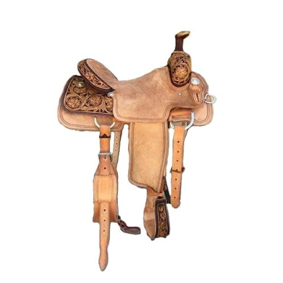 Wade Western Roping Saddle Real Leather Tree A Premium Fork Leather Roping Ranch Work with Free Complete Set Headstall and Breast Collar