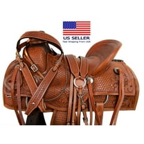 Wade Western Trail Saddle Ranch Hard Seat Leather Horse Pleasure Trail 15 16 17 18 With Headstall Breast Collar & Reins | Free Shipping