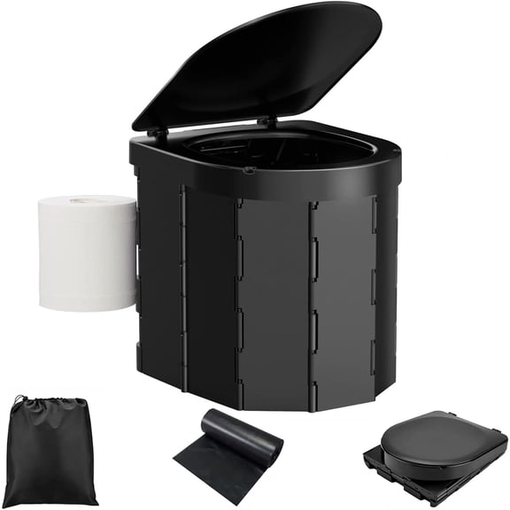 Wadeo Portable Camping Toilet with Lid