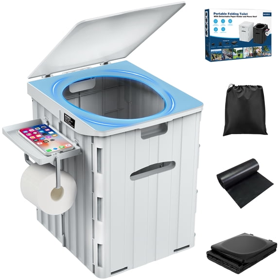 Wadeo Portable Folding Toilet Paper with Phone Shelf