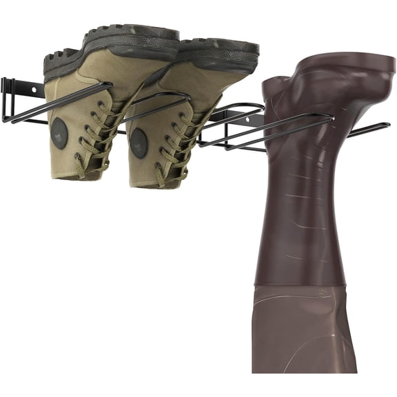 Wader Boot Hanger Wall Mount - (2 Pair) Sturdy Metal Boot Rack, Tall Shoe Holder for Closet, Entryway, Indoor, Garage