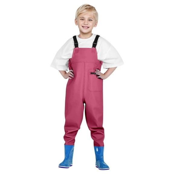 Waders for Kids Waders with Boots Kids Rain Pants Waterproof Dirty Proof Rain Bib Pant Outdoor 2-3 Years Summer Clothes