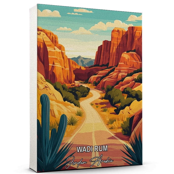 Wadi Rum Travel Canvas Wall Art Jordan Arabia Canvas Travel-Inspired Scene That Brings Peace, Color, and Culture Into Your Space