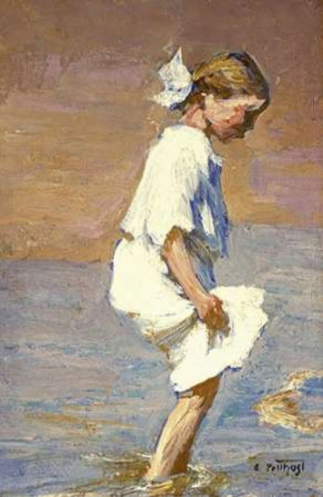 Wading at the Shore Canvas Art - Edward Henry Potthast (24 x 36)
