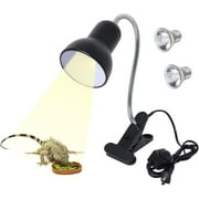 Wadoy Reptile Heat Lamp with 2 Bulbs & 360° Clip Holder, Heat Lamp for Lizard, Turtle, Snake