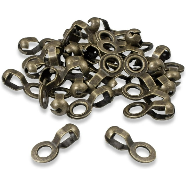 WadwP 50 Antique Brown 6 Ball Chain Fan Pull Loop Connectors, Ceiling