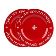 Waechtersbach You Are Special Today Red Plate, Set of 2 - 10.75-Inch China Dinner Plates, Dishwasher & Microwave Safe, Gift Boxed with Pen - Unique Dinnerware for Celebrations & Guests