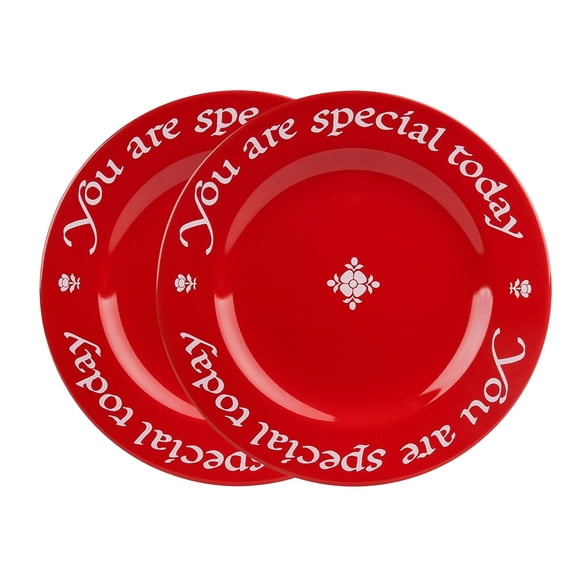 Waechtersbach You Are Special Today Red Plate, Set of 2-10.75-Inch China Dinner Plates, Dishwasher & Microwave Safe, Gift Boxed with Pen - Unique Dinnerware for Celebrations & Guests Y101